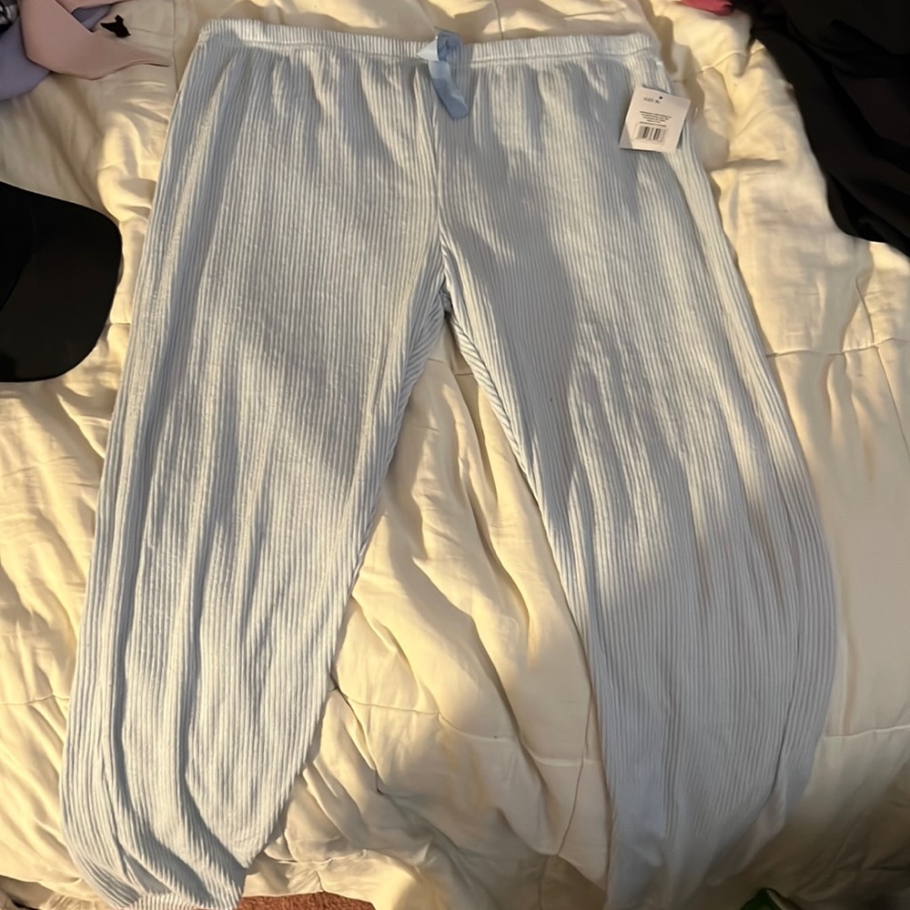 Blue pajama pants or lounge pants